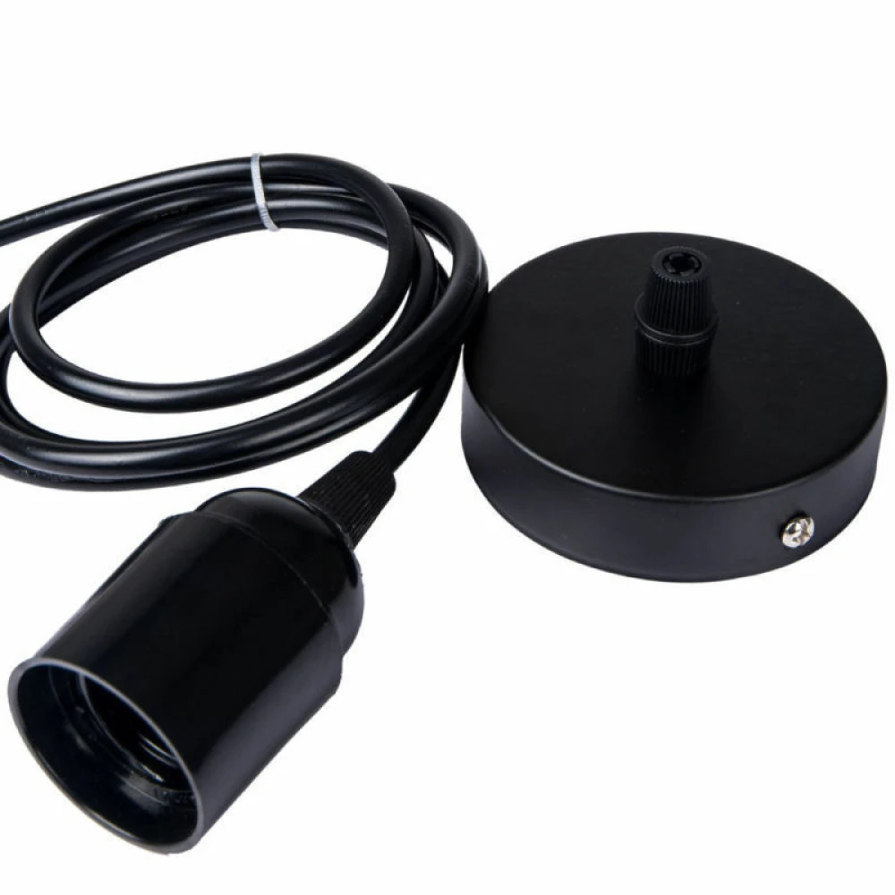 Detalle del Porta Lámpara Industrial Vintage con cable y soporte modelo A