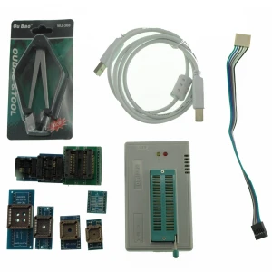 Programador universal USB Minipro TL866A com ICSP e 5 sockets para microcontroladores
