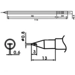 Ponta de soldar Aoyue LF-08LD com resistência incluída para estações de soldadura