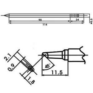 Ponta de soldar Aoyue LF-2BCM com resistência incluída para estações de soldadura