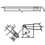 Ponta de soldador Aoyue LF-3BCM com resistência incluída para estações de soldadura