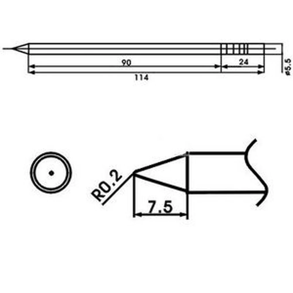 Ponta de soldar Aoyue LF-B com resistência incluída para estações de soldadura