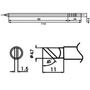Ponta de soldador Aoyue LF-K com resistência incluída