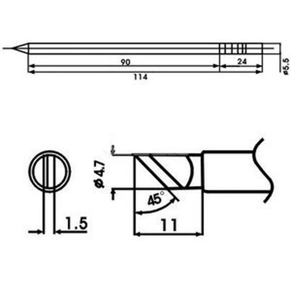 Ponta de soldar Aoyue LF-KL com resistência incluída para estações de soldadura