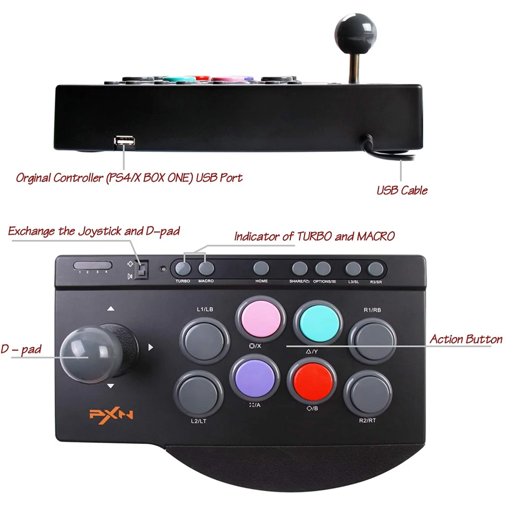 PXN 0082 Arcade Stick para PS3 - Joystick Arcade Multiplataforma