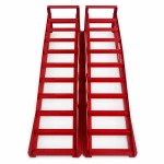 Rampas de Aço para Carro 2 Toneladas (4.400 lbs) — Set de 2 Rampas de Serviço Portáteis para Troca de Óleo e Manutenção, Vermelhas TSX TOOL
