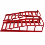 Rampas de Aço para Carro 2 Toneladas (4.400 lbs) — Set de 2 Rampas de Serviço Portáteis para Troca de Óleo e Manutenção, Vermelhas TSX TOOL