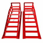 Rampas de Aço para Carro 2 Toneladas (4.400 lbs) — Set de 2 Rampas de Serviço Portáteis para Troca de Óleo e Manutenção, Vermelhas TSX TOOL