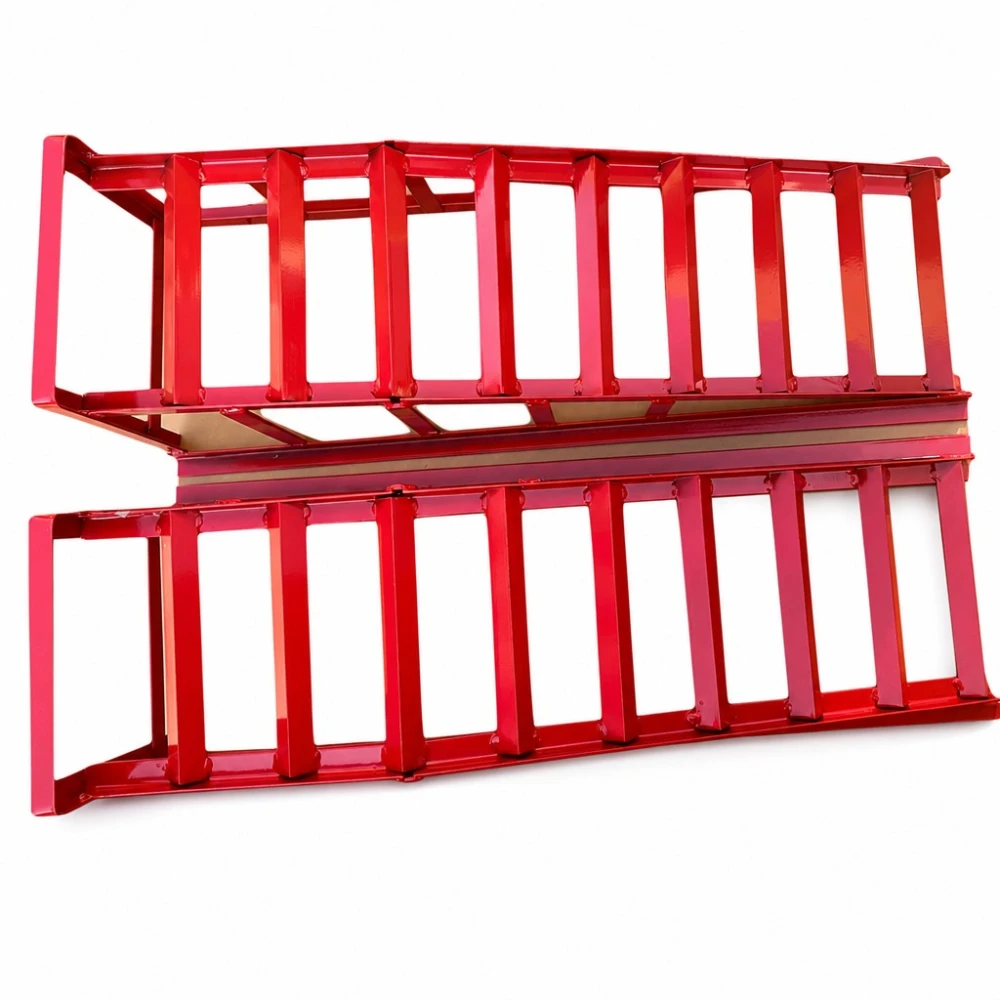 Rampas de Aço para Carro 2 Toneladas (4.400 lbs) — Set de 2 Rampas de Serviço Portáteis para Troca de Óleo e Manutenção, Vermelhas TSX TOOL