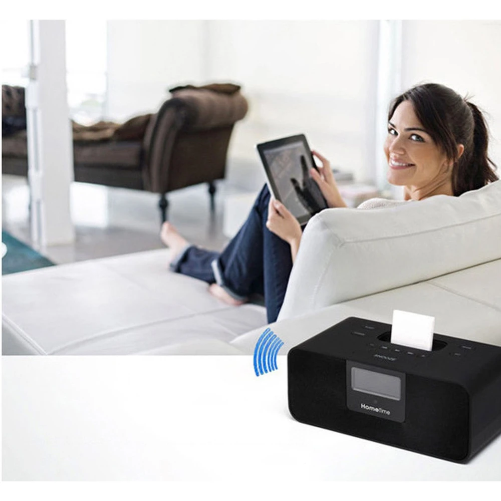 Vista lateral del receptor Bluetooth para base dock iPod iPhone negro