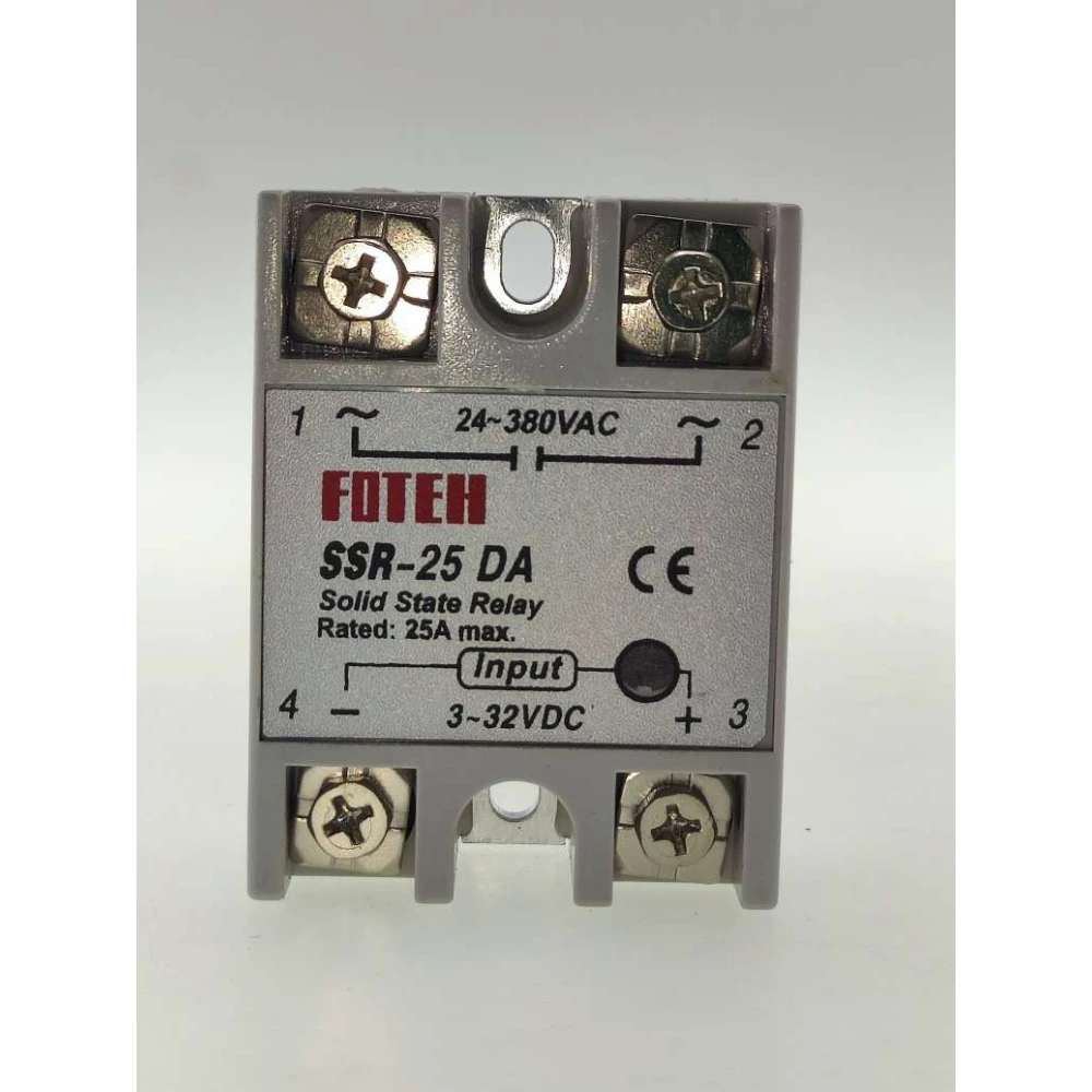 Relé de estado sólido Fotek SSR-25 25A para controlo elétrico eficiente