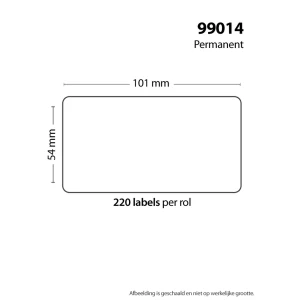 DELI Rolo de 220 etiquetas adesivas 101x54mm compatível Dymo 99014