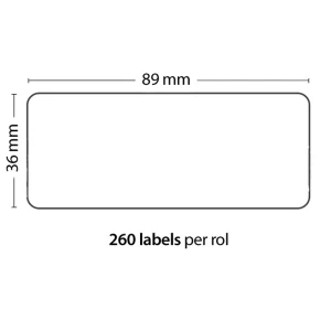 Rolo de 260 etiquetas adesivas compatíveis com Dymo 99012 tamanho 89x36mm