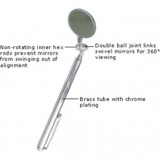 Espelho de inspeção telescópico com rotação de 360º - extensível até 50 cm, espelho de 32 mm - tamanho dobrado 17 cm