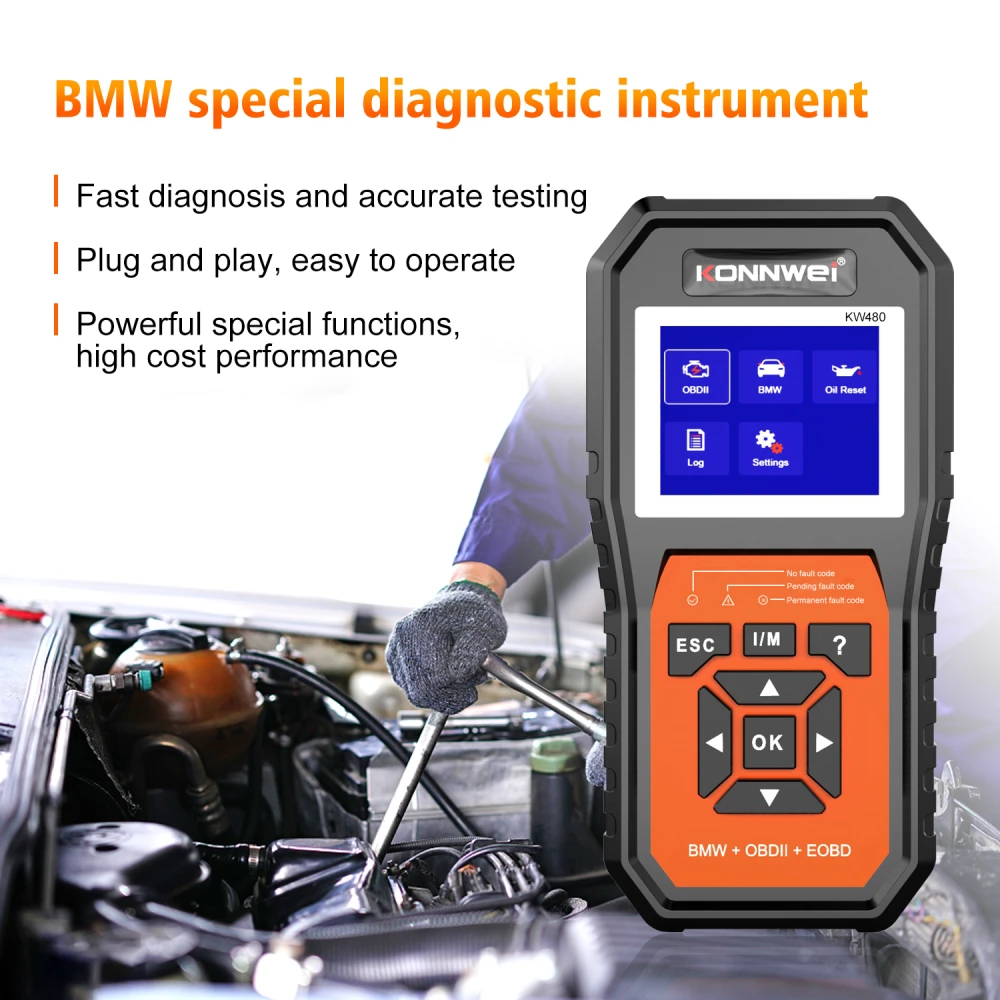 Scanner de diagnóstico BMW Konnwei KW480 - OBD2 para BMW