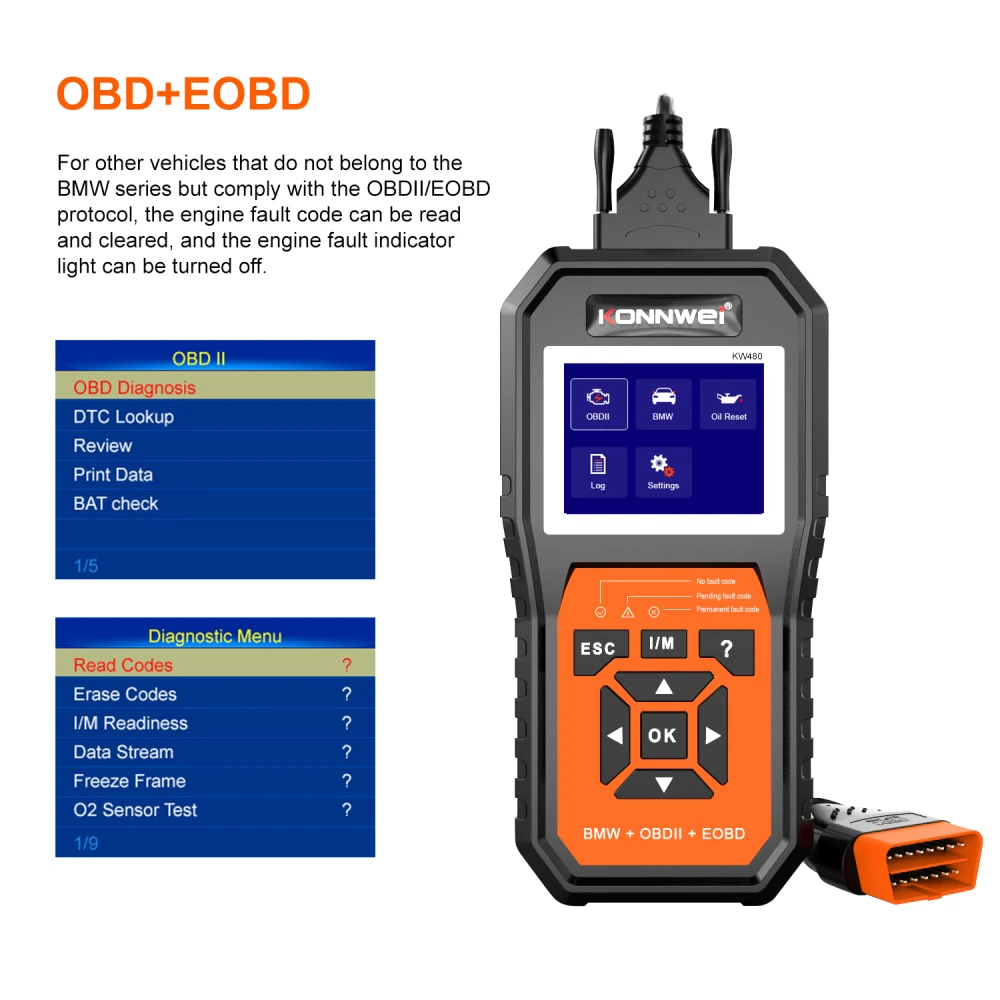 Scanner de diagnóstico BMW Konnwei KW480 - OBD2 para BMW