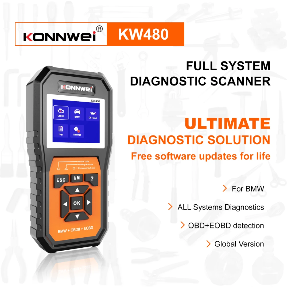 Scanner de diagnóstico BMW Konnwei KW480 - OBD2 para BMW