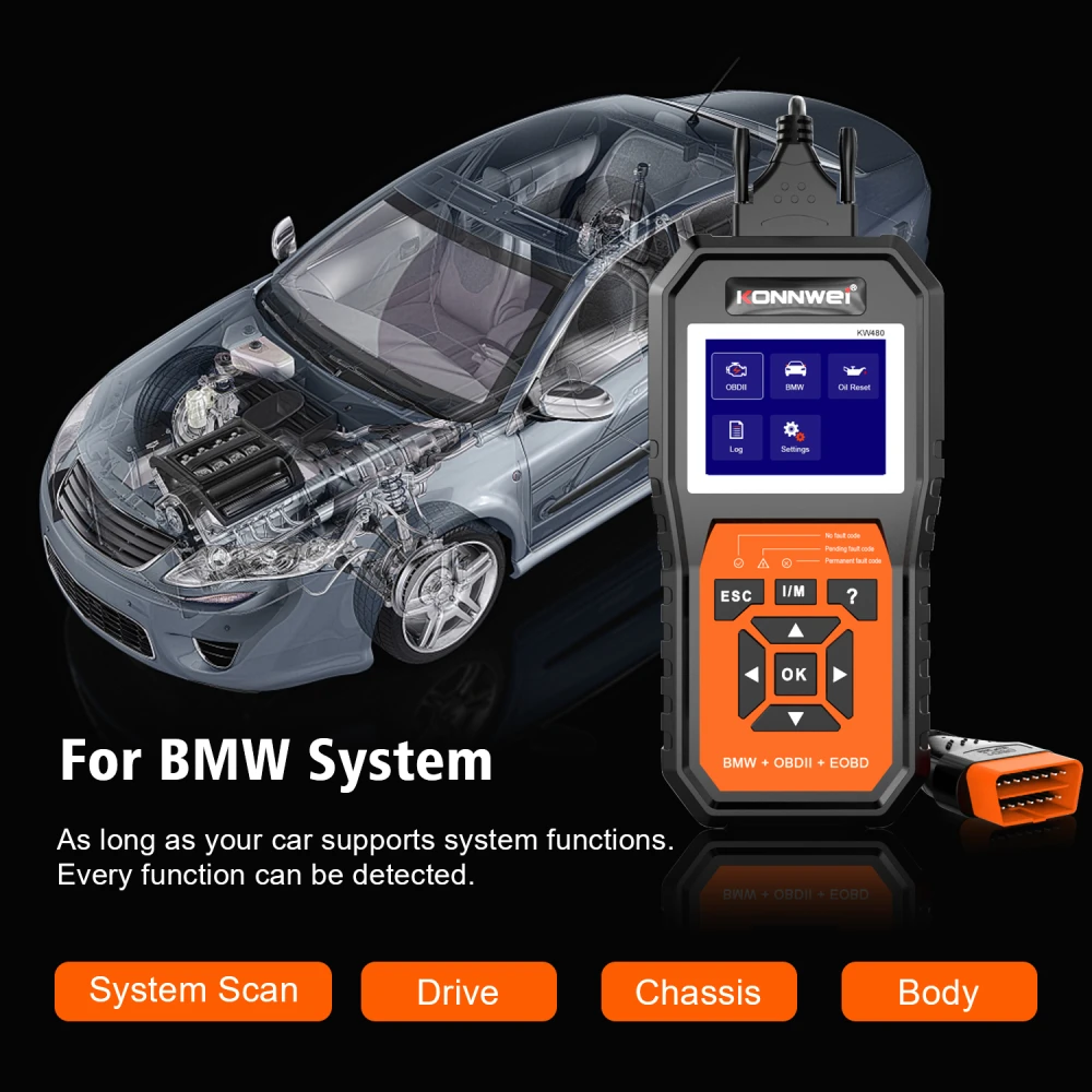 Scanner de diagnóstico BMW Konnwei KW480 - OBD2 para BMW
