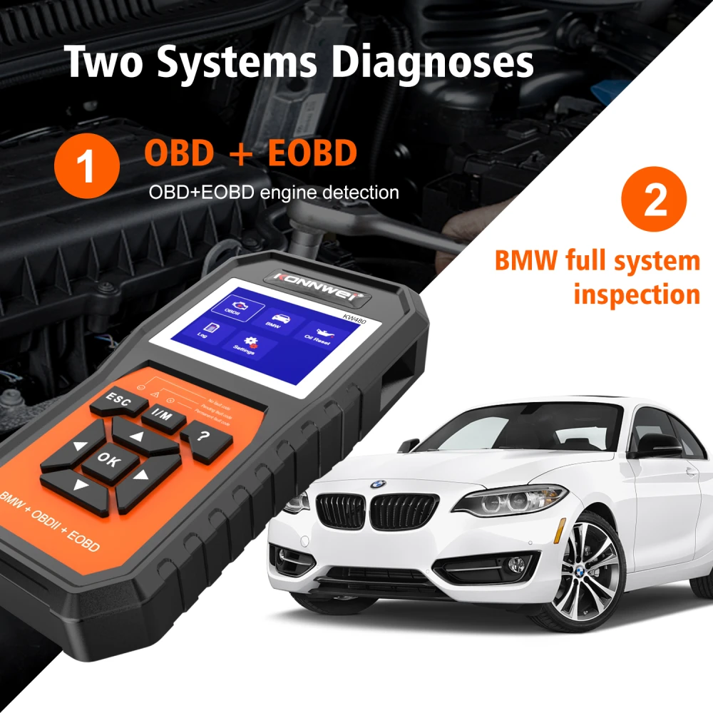 Scanner de diagnóstico BMW Konnwei KW480 - OBD2 para BMW