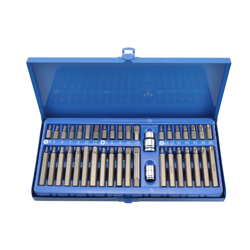Jogo 40pc Pontas Torx e Hex Bit 1/2'' 3/8'' para Carro