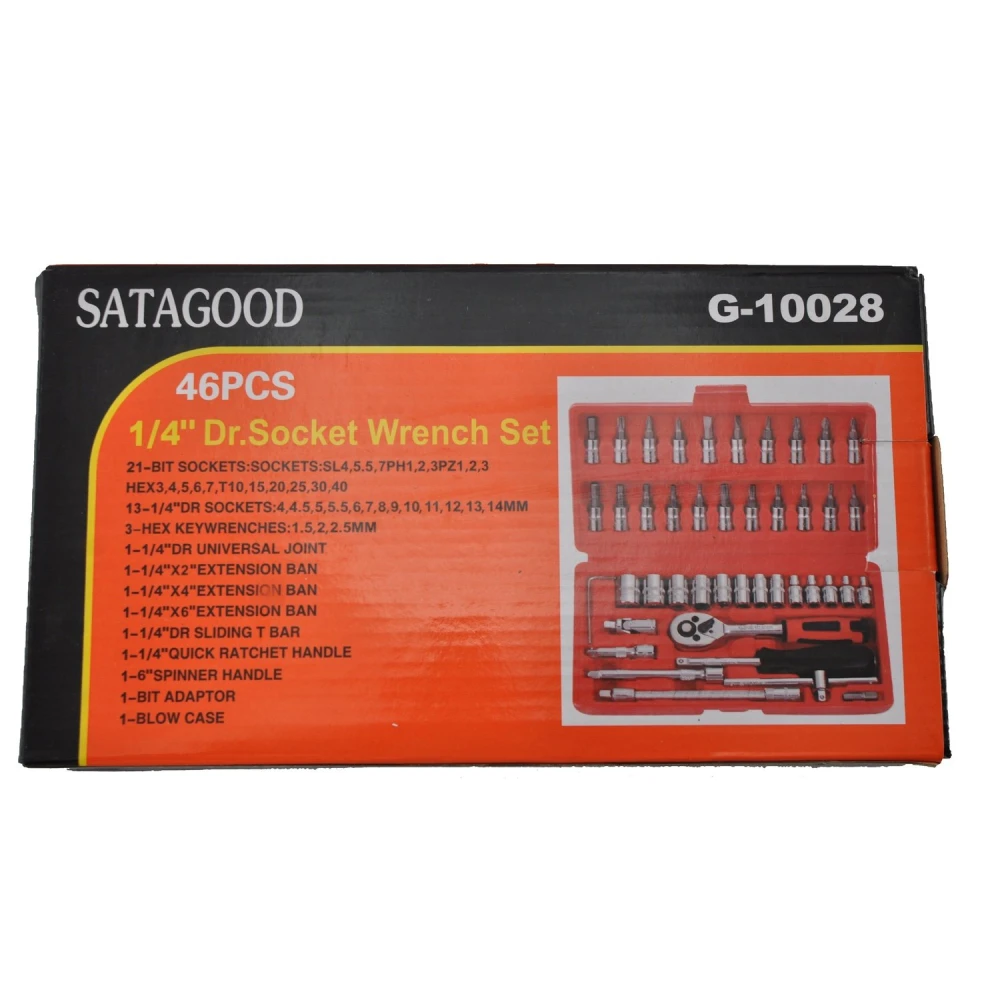 Jogo de chaves de caixa hexagonais 1/4 46 peças TSX TOOL para automóvel e bricolage