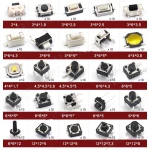 Conjunto de botões tácteis 250 peças com 25 tipos variados satkit