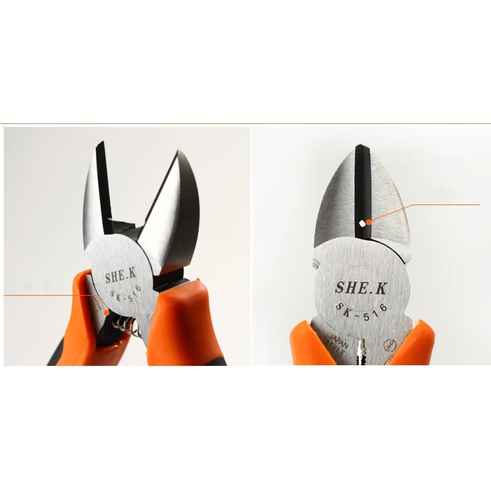 Detalle de las mandíbulas endurecidas y templadas de los alicates SK-516