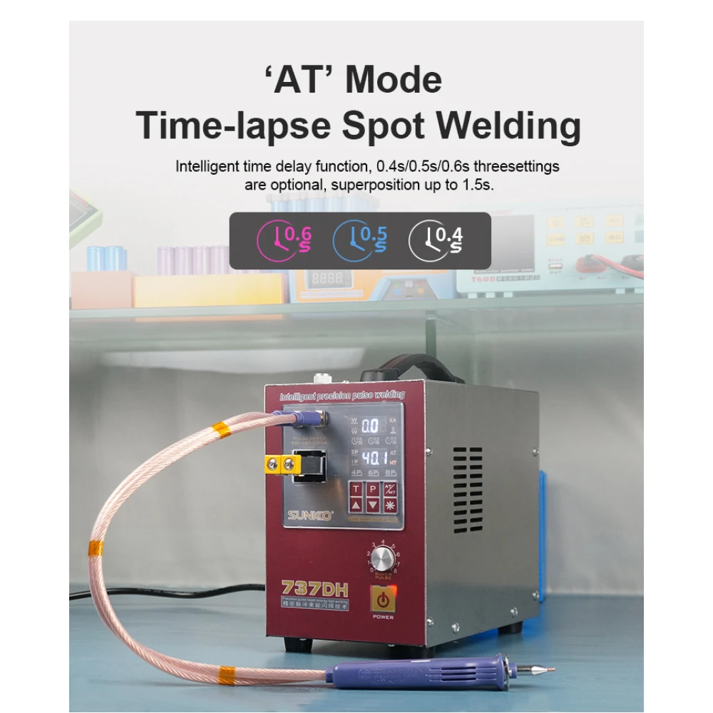 Soldadora por pontos Sunkko 737DH para montagem de baterias 18650 14500 21700