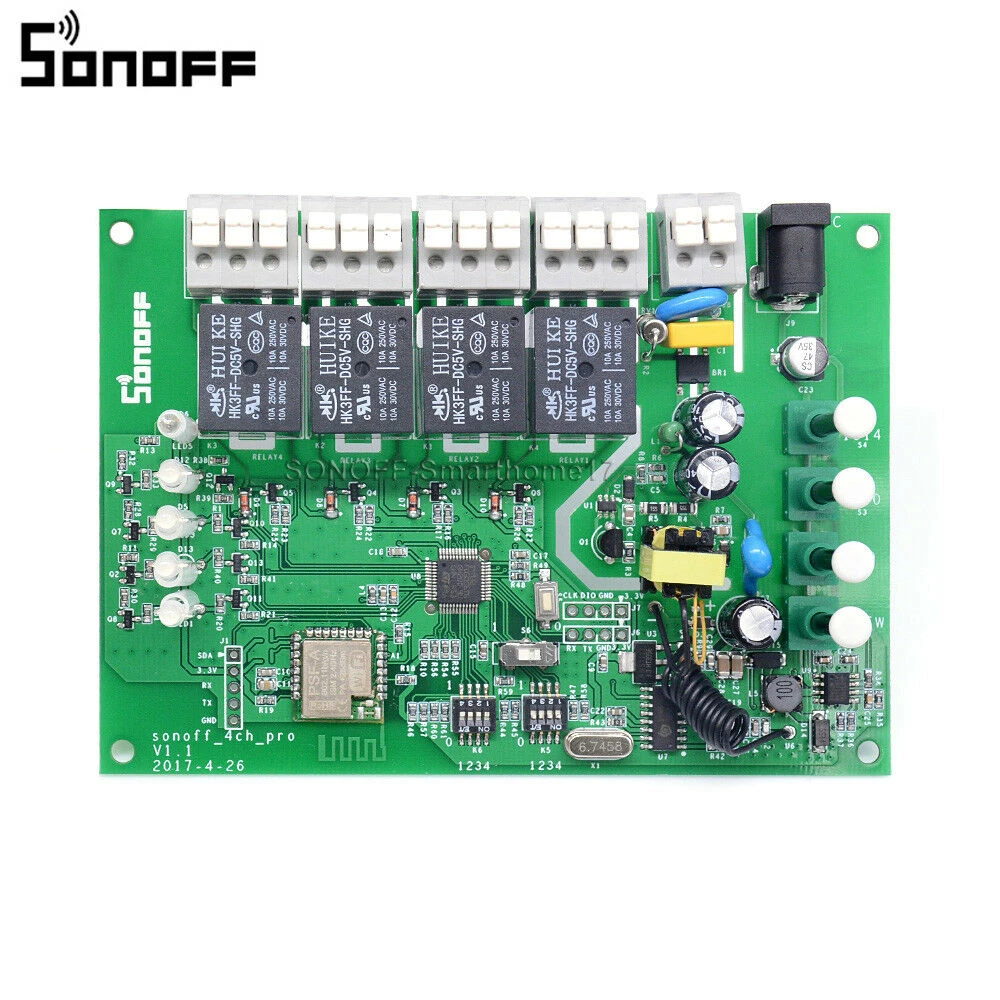 Sonoff 4CH Pro R3 Interruptor WiFi 4 Canais para Domótica Compatível com Alexa e Google Home