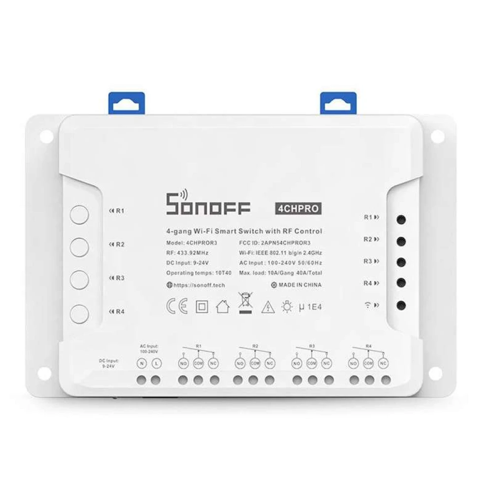Sonoff 4CH Pro R3 Interruptor WiFi 4 Canais para Domótica Compatível com Alexa e Google Home