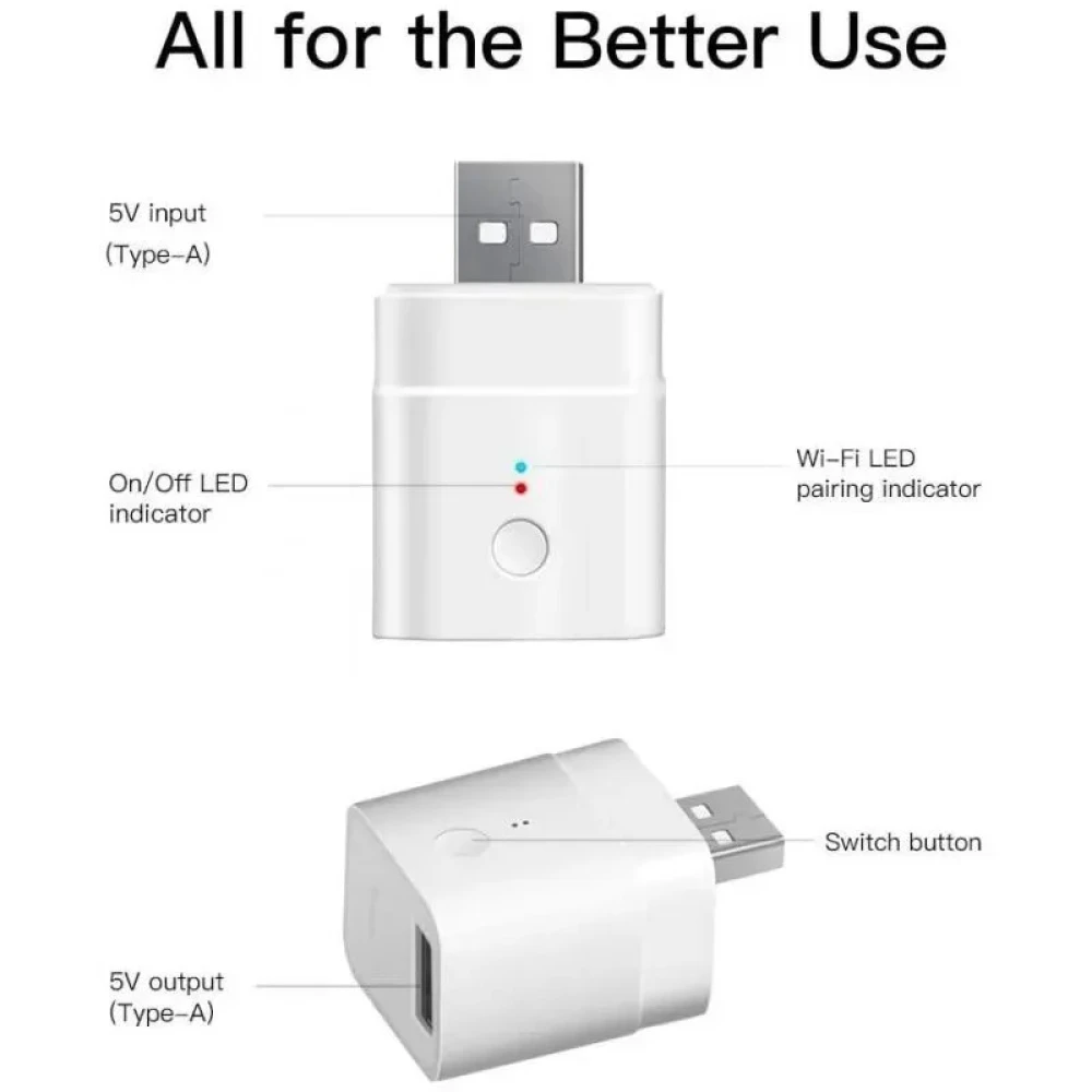 SONOFF Micro adaptador USB WiFi inteligente para controlo remoto e automação