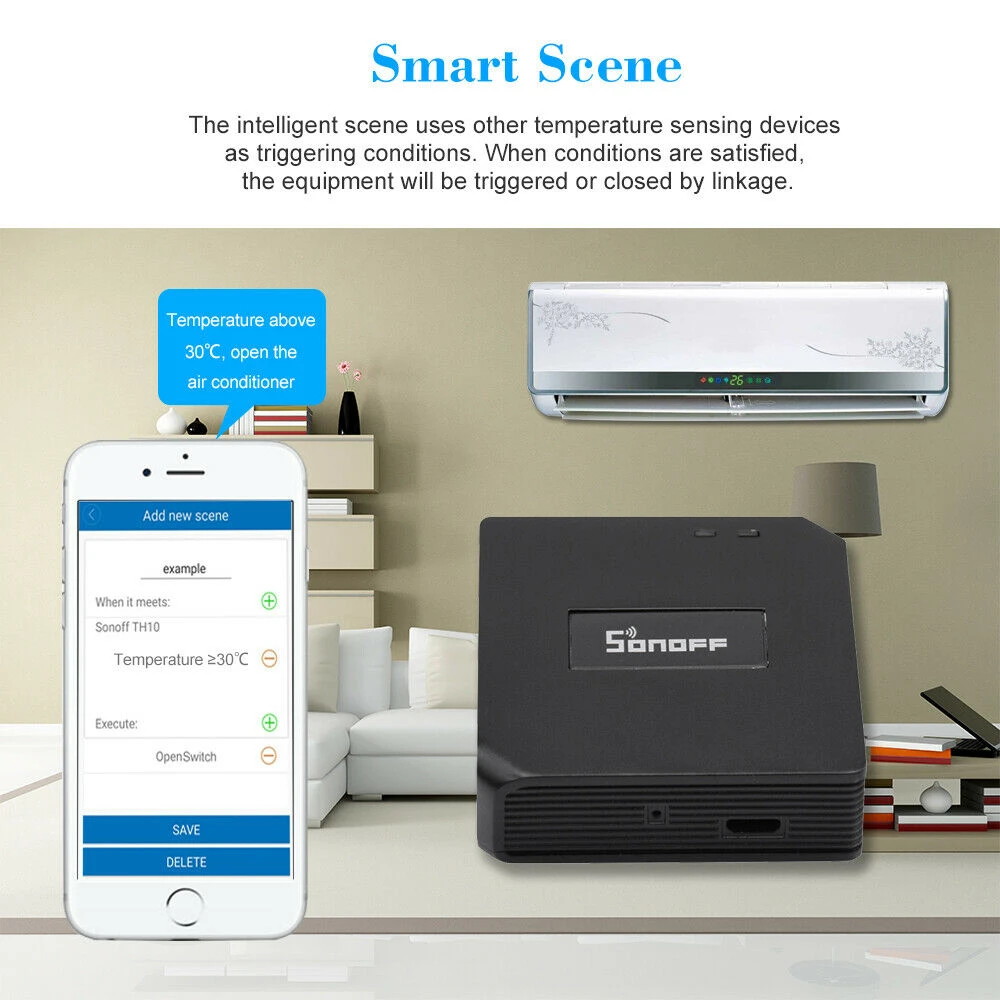 Sonoff RF Bridge 433MHz WiFi Inalámbrico Compatível com Alexa e Google Home