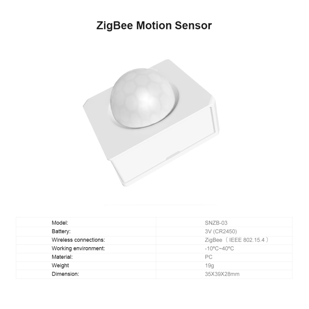 SONOFF SNZB-03 Sensor de Movimento ZigBee - Controlo inteligente e deteção precisa