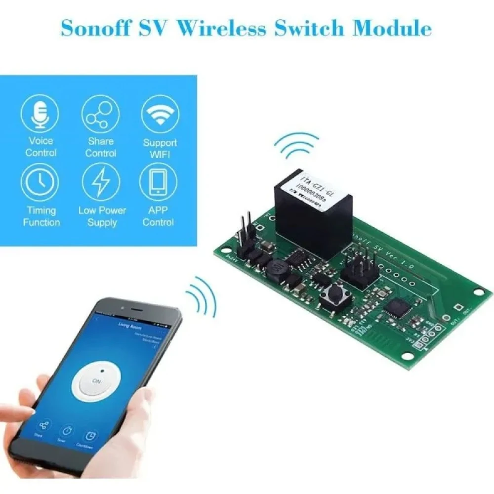 SONOFF SV Interruptor WiFi de Voltagem Segura para Automação Doméstica