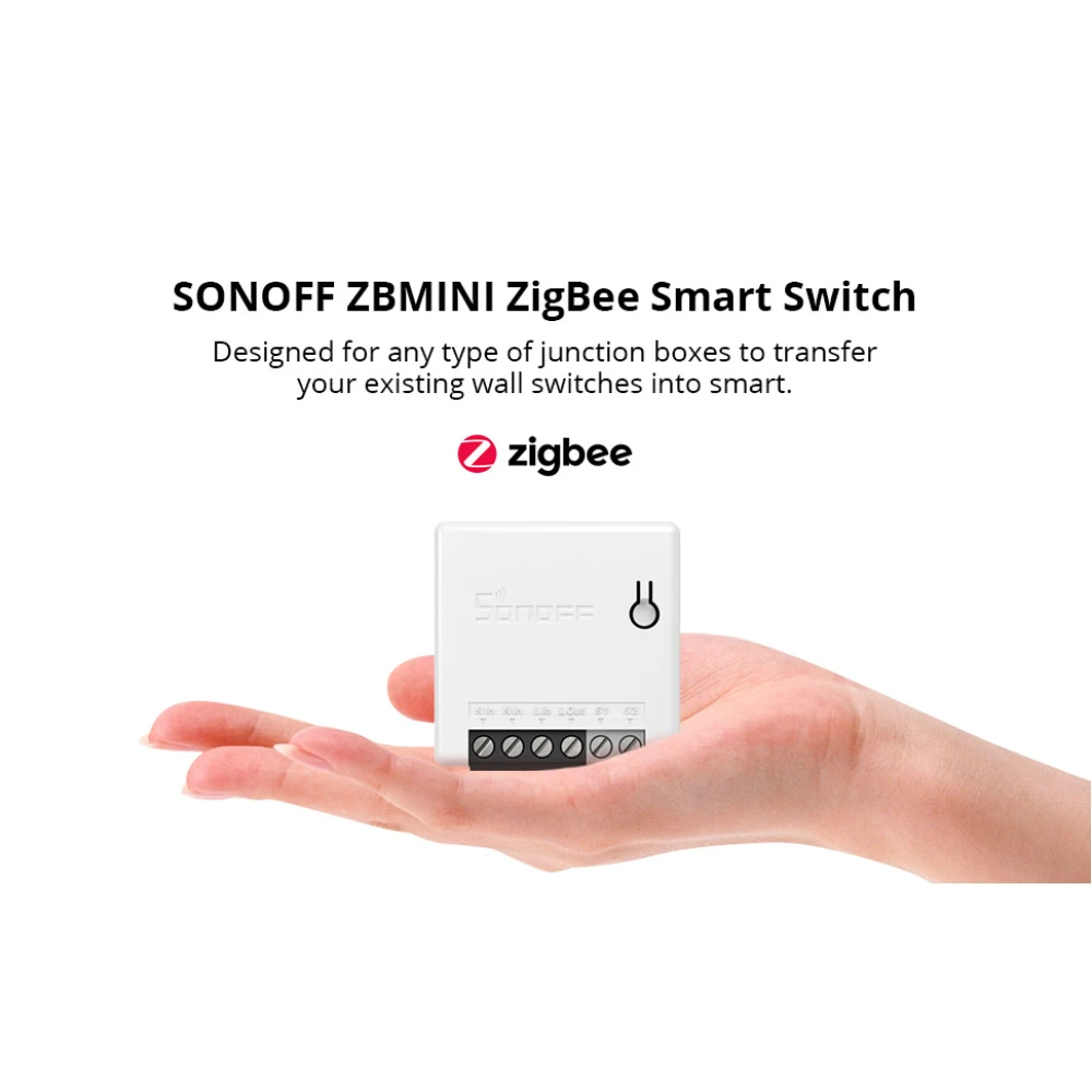 SONOFF ZBMINI ZigBee Interruptor Inteligente Mini para Controlo de Luz 2 Vias