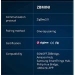 SONOFF ZBMINI ZigBee Interruptor Inteligente Mini para Controlo de Luz 2 Vias