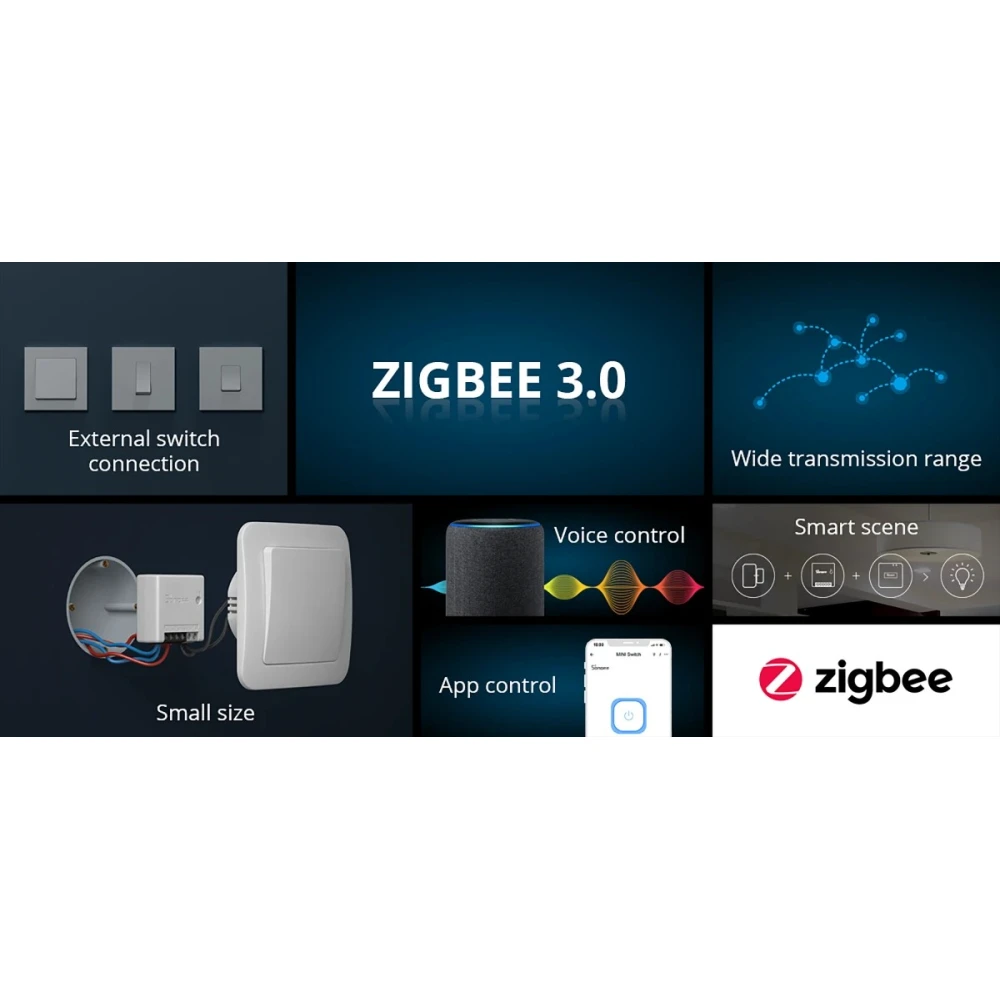 SONOFF ZBMINI ZigBee Interruptor Inteligente Mini para Controlo de Luz 2 Vias