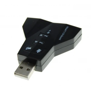 Placa de som USB dupla com 2 saídas e 2 entradas de áudio