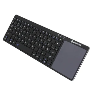 Teclado sem fios 2.4GHz com touchpad para Smart TV e PC ultra fino e portátil