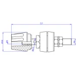 Terminais fêmea 4mm vermelho preto 60V 50A Pack 2 Amass para painel