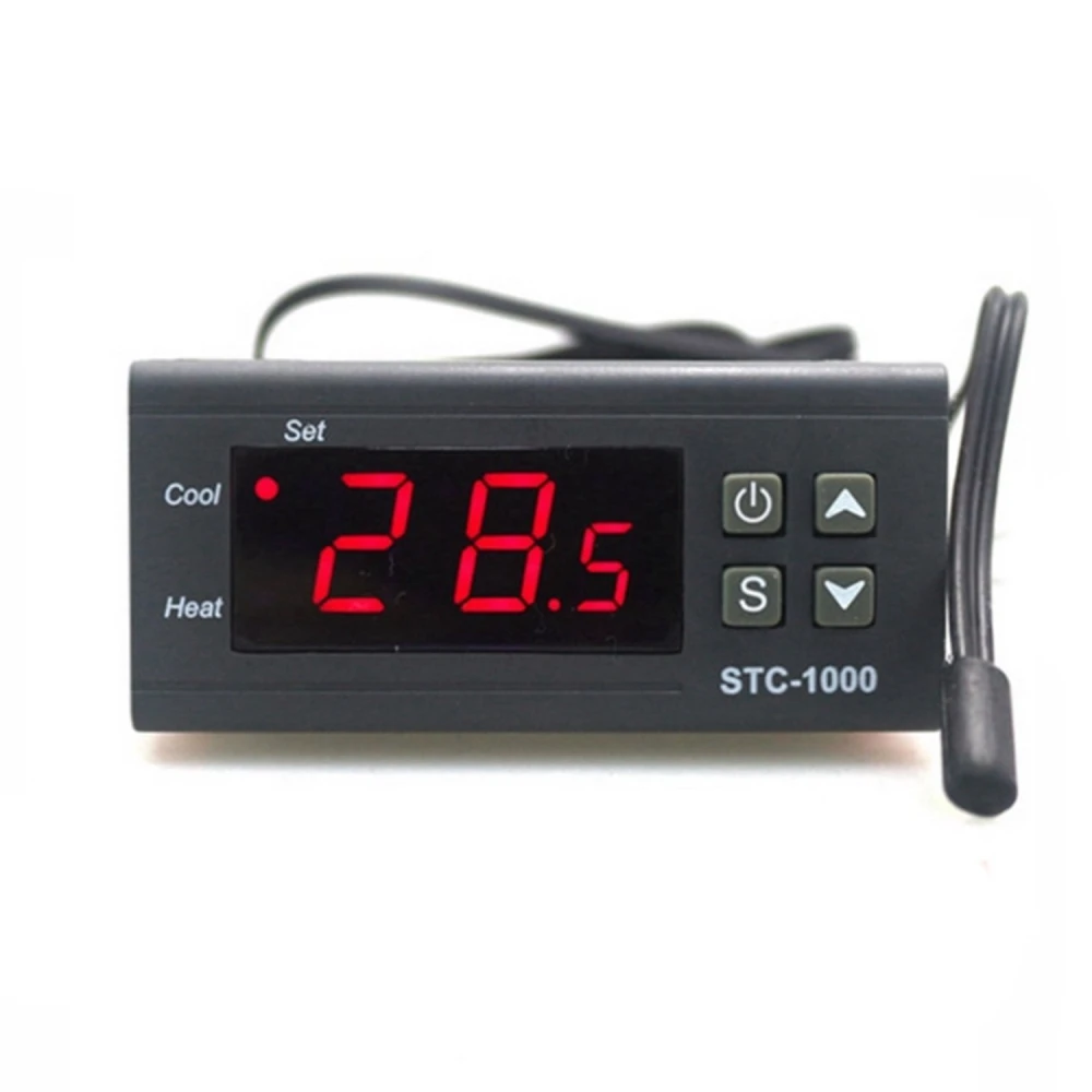 Termostato digital 220V STC-1000 com controlo de frio e calor para incubadoras e aquários