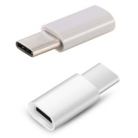 Conversor De Fêmea Micro Usb 2.0 A Macho Usb-Usb C 3.1 Tipo C - Cor Branco Conversor De Fêmea Micro Usb 2.0 A Macho Usb-Usb C 3.1 Tipo C - Cor Branco