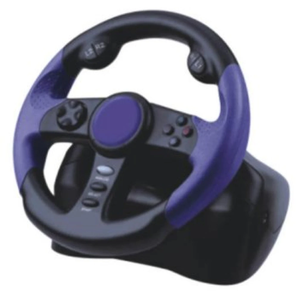 Volante de corrida para Playstation 2 com pedais e tecnologia Dual Shock