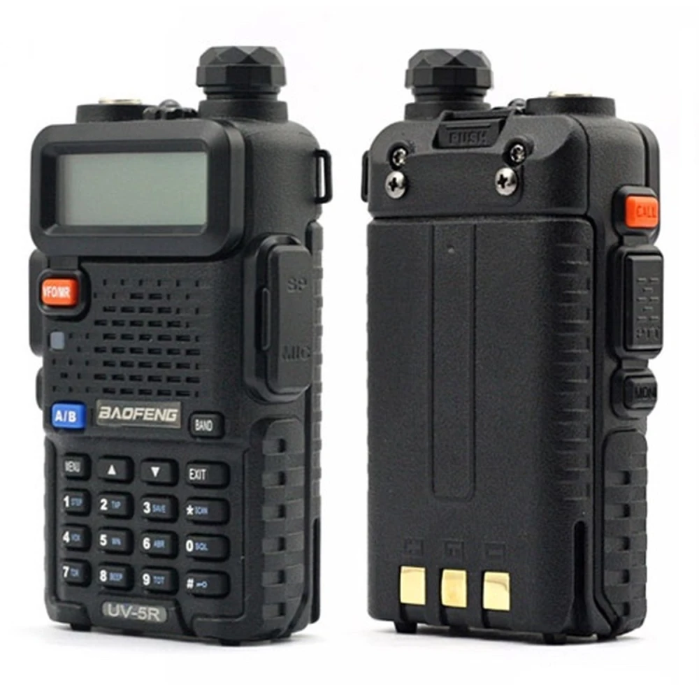 Walkie Talkie Baofeng UV-5R 8W com auricular e rádio Dual Band VHF/UHF
