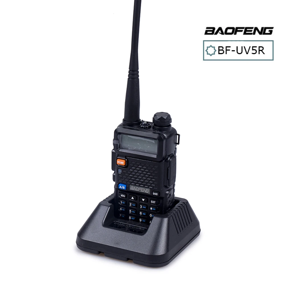 Walkie Talkie Baofeng UV-5R 8W com auricular e rádio Dual Band VHF/UHF