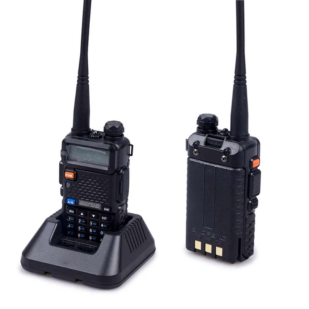 Walkie Talkie Baofeng UV-5R 8W com auricular e rádio Dual Band VHF/UHF
