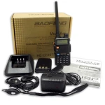 Walkie Talkie Baofeng UV-5R 8W com auricular e rádio Dual Band VHF/UHF