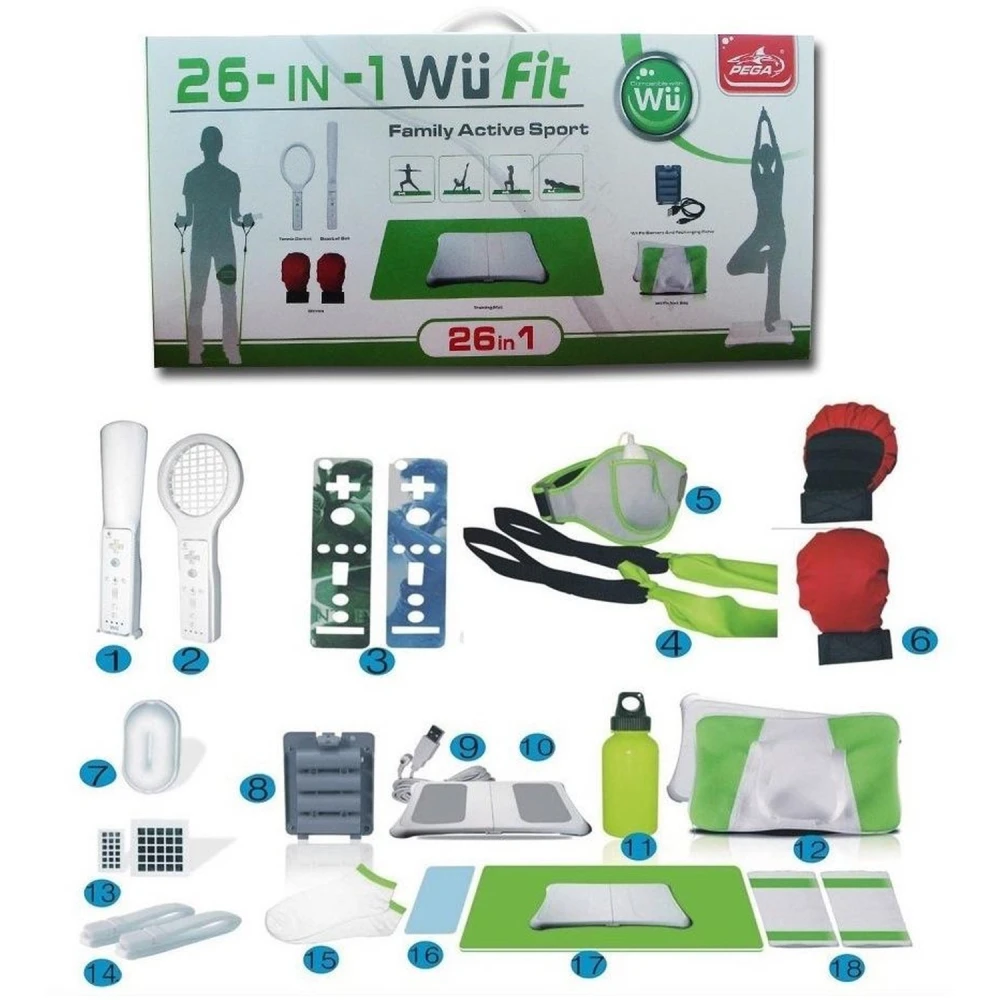 Wii Fit 26 em 1 Family Active Sports Pack - Kit completo de acessórios para Wii Fit