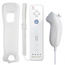 Pack Comando Wii Remote com Wiimotionplus interno + Nunchuck Compatível Wii BRANCO Wii CONTROLLERS  13.00 euro - satkit